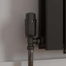 Image of Thermostatic TRV Radiator Valves Heated Towel Rail Angled Corner Straight Valve