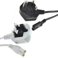 Image of Figure 8 Power Cable UK Plug to C7 Lead for LED TV Samsung/LG Black/White Laptop