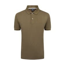 Image of Hugo Boss Pallas Brown Polo Shirt Men's Cotton Regular Fit Short Sleeve