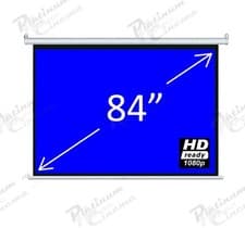 Image of 84" Electric HD Projector Screen Home Cinema Aspect Ratio 4:3 Glass Bead