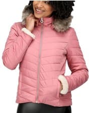 Image of Regatta Womens Pink Winslow Water Repellent Coat Hood Quilted UK 14 BNWT
