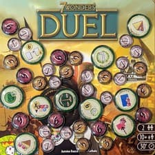 Image of 7 Wonders Duel Board Game and Expansion Inspired Unofficial Glass Token Pack