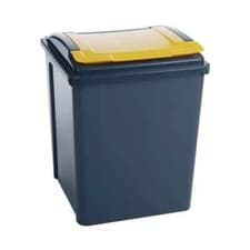Image of VFM Recycling Bin with Lid 50 Litre Yellow (Dimensions: 390x400x510mm) 384287