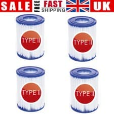Image of 2/4x Size II Pool Filter Cartridge For Bestway 530/800 gal/h Filter Pump BW58094