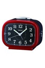 Image of Seiko Red Bedside Bell Alarm Clock with Light & Snooze 10cm QHK060Q