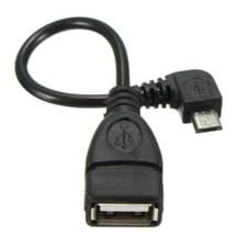 Image of Micro USB OTG Adapter Left Angle Male to USB A Female Extension Cable