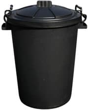 Image of Black 50L 50 Litre Extra Large Heavy Duty Plastic Bin Dustbin, Storage Unit with