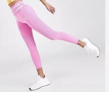 Image of Adidas Training Tights AeroKnit Crop 7/8 High Rise Pink XS $60.00