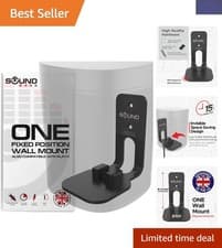 Image of Secure Black Aluminium Wall Mount for Sonos ONE & PLAY:1 - Easy Access Design