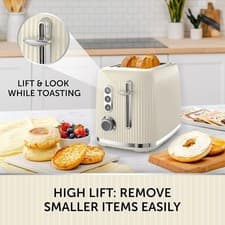 Image of Breville VTR003 Bold 2 Slice Toaster - Cream and Silver