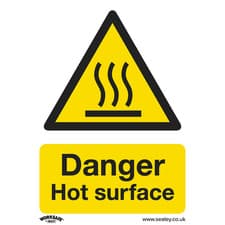 Image of Sealey Worksafe® Danger Hot Surface Safety Sign - Self-Adhesive Vinyl SS42V1