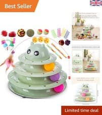Image of Fun 4-Level Cat Tower & Roller Balls - Complete 21 PCS Play Set for Kittens