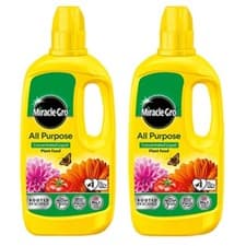 Image of 2 X Miracle-Gro Grow All Purpose Liquid Plant Food Feed Concentrated Fertiliser