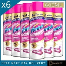 Image of 6 x VANISH GOLD CARPET CLEANER 600ML CARE FOAM UPHOLSTERY DIRT STAIN REMOVER NEW