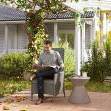 Image of Rattan Garden Recliner Chair with Adjustable Backrest