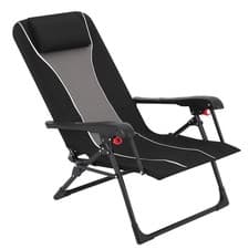 Image of Folding Chaise Lounger Chair,Portable Camping Recliner with Adjustable Backrest