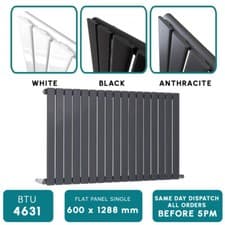 Image of Horizontal Vertical Designer Radiator Oval Column Flat Panel Central Heating