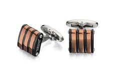 Image of Fred Bennett Black & Brown PVD Cufflinks & available in black colour