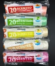 Image of 5 Rolls of 50L Litre Swing Bin Liners Tie Handles Light Neutralising Fragrance