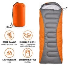 Image of 4 Season Single Sleeping Bag Waterproof Outdoor Camping Hiking Envelope Zip Bags