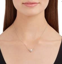 Image of SWAROVSKI Edify Clear Crystal & Pearl Rhodium Small Necklace #5213361