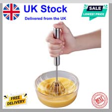 Image of Stainless Steel Manual Handheld Egg Whisk Beater 304 Grade Heavy Duty Baking
