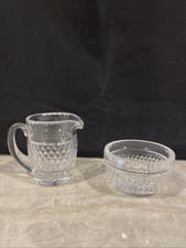 Image of Waterford Crystal Lismore Creamer Cream Pitcher and Sugar Bowl Set