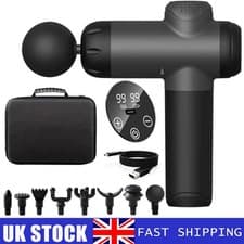 Image of 99 Speeds Massage Gun LCD Deep Tissue Percussion 8 Heads Muscle Therapy Relaxing