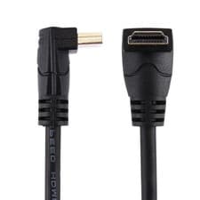 Image of 60cm 4K HDMI 2.0 Right Angle Cable with Ethernet, Black, 0.6m Length