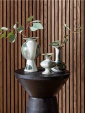 Image of New Next Set of 3 Grey Painted Ceramic Bud Vase Faux Florals Ornament Home Decor
