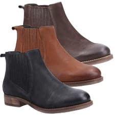 Image of Womens Hush Puppies Edith Pull On Chelsea Dealer Ankle Boots Sizes 3 to 8