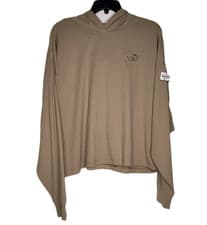 Image of Puma Women's Pullover Cropped Hoodie Sweatshirt Size XL Beige Brown Athletic $55