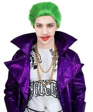 Image of Joker Wig Cosplay Movie Fancy Dress Costume Clown Hair Halloween Adults UK