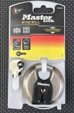 Image of Master Lock Padlock Round M40EURD Excell Stainless Steel Discus 70mm 4 Keys