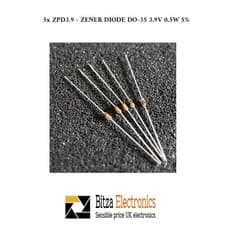 Image of 5x ZPD3.9 - ZENER DIODE DO-35 3.9V 0.5W 5%