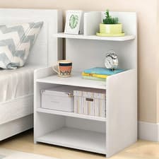 Image of Bedside Table Drawer Cabinet End Side Table Bedroom Furniture Storage Nightstand