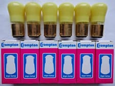 Image of 6x 15w Yellow B22 Pygmy Lamps BC Bayonet Sign Lamps Bulbs Dimmable Incandescent