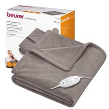 Image of Beurer HD75 Electric Blanket with 6 Temperature Settings, Taupe, 180 x 130 cm