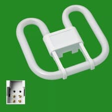 Image of 16W GR10Q 2D Light Bulb 4 pin CFL Energy Saving 3500K White Double D Lamp