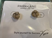 Image of Park Lane "KNOTTIE" Austrian Crystal Pierced Earrings in SILVER Reg. $47