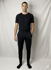 Image of Dkny Mens Black Elastic Waistband Ankle Zip Performance Workout Jogger Pants L