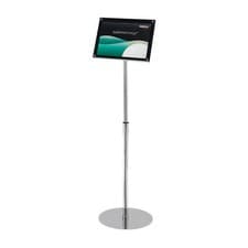 Image of Deflecto A4 Bevelled Edge Floor Standing A4 Sign Holder - Adjustable Portrait &