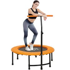 Image of HOMCOM 40'' Mini Trampoline Adult Rebounder Jumper w/ Handle Fitness Orange
