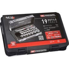 Image of Facom 19 Piece 1/2" Drive Hexagon Socket Set Metric