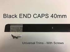 Image of Kitchen Worktop Edging Trim BLACK END CAP 40mm with screws. BARGAIN OFFER