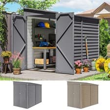 Image of 5 x 9ft Galvanised Metal Garden Shed with Foundation Kit