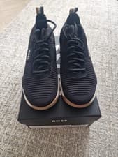 Image of Hugo Boss Men Size 8  TTNM EVO TRAINERS WITH KNITTED UPPERS AND SUEDE TRIMS