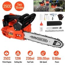 Image of 25cc 12" Petrol Chainsaw Top Handle Topping Chainsaw 2-Stroke Easy-starting 30cm