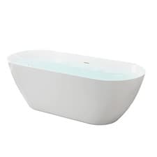 Image of Freestanding Acrylic Bath Double Ended 1500/1700mm with Waste Overflow