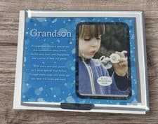 Image of Sentimental Grandson Photo Frame – Mirror Glass Keepsake
